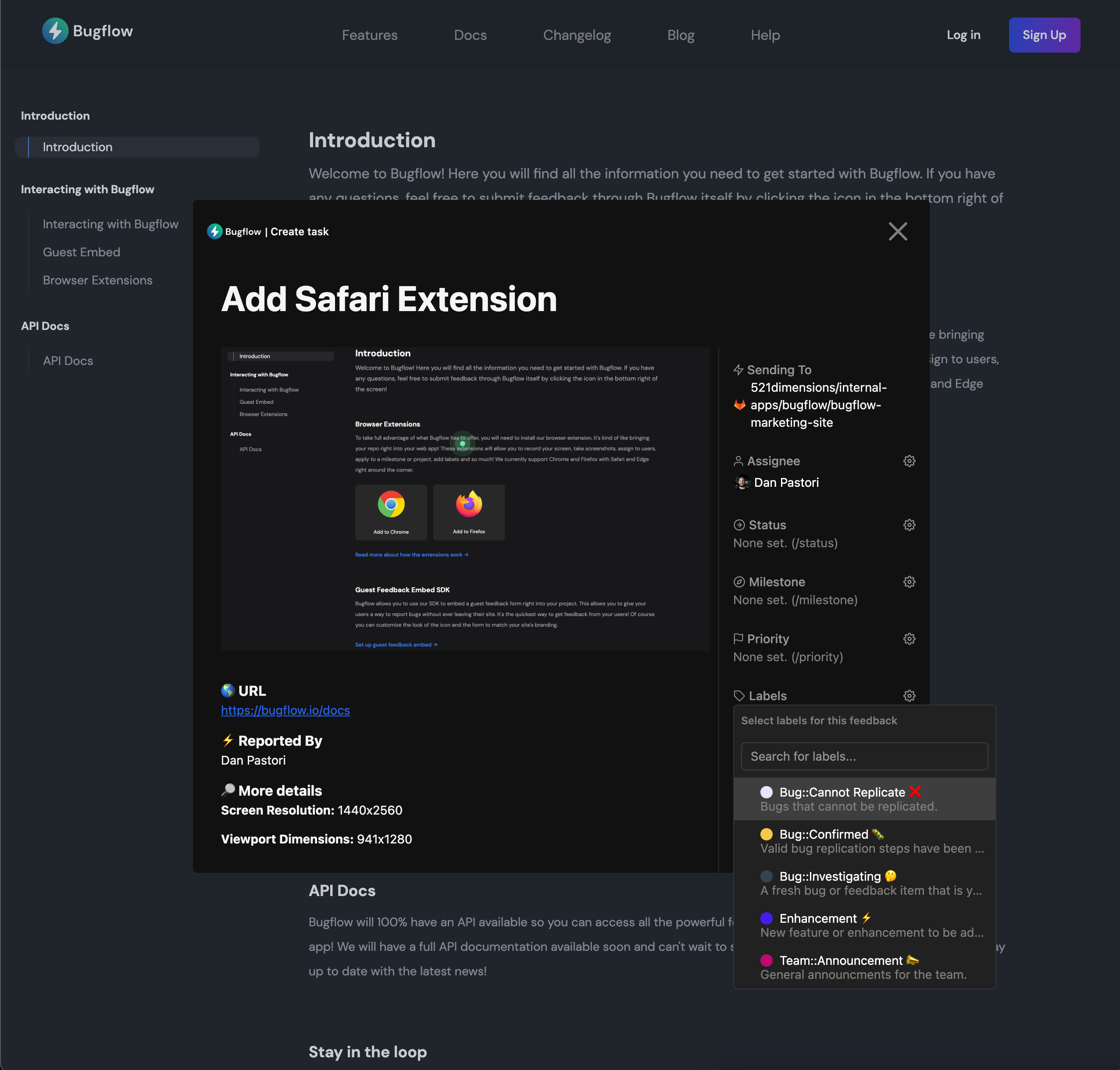 Bugflow Browser Extension bringing the power of your repo to the browser