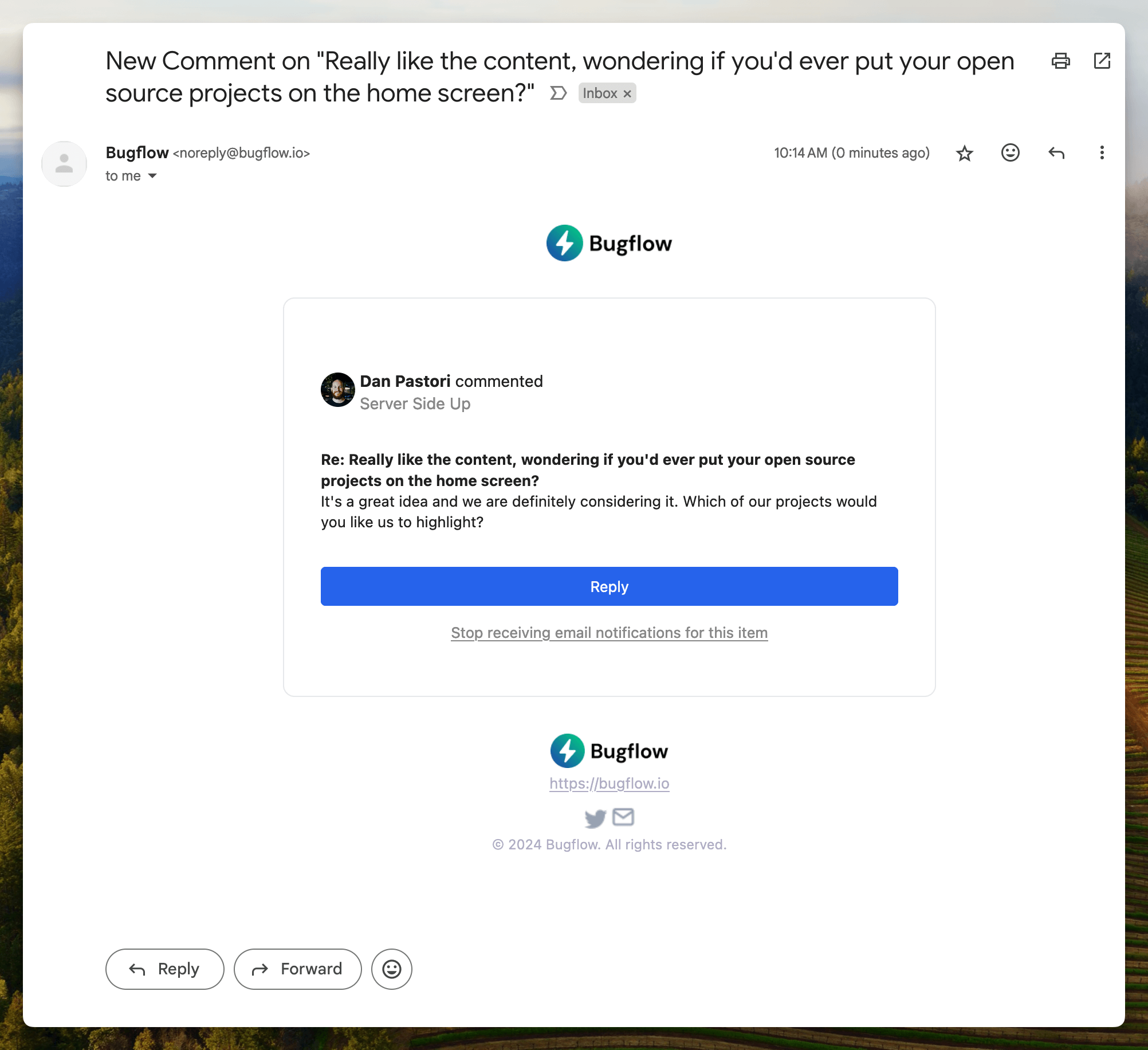 Guest Email Example